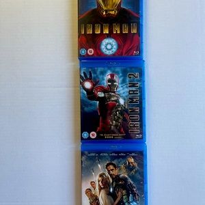 Iron man 1,2 and 3 blu-ray bundle! Great condition!
